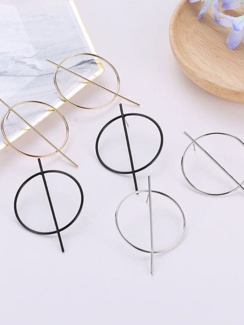 Womens Hoop‎ Bar Stud Earring